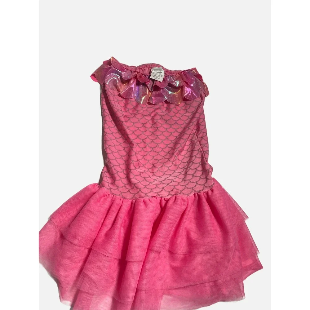 Mud Pie‎ Mermaid Costume Dress Kids 5T Pink Iridescent Tulle Tutu Dress Up Fun